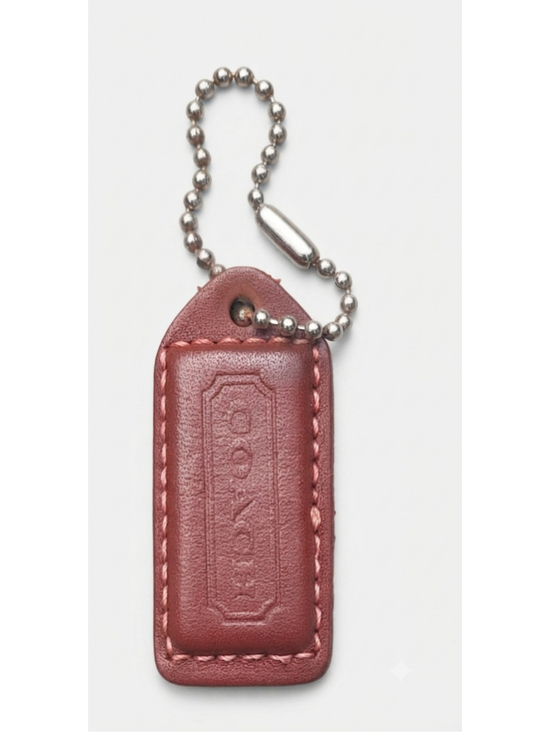 Coach Handbags - Coach Burgandy/Red Leather hangtag bag charm '2x'1